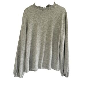 Talbots Lightweight Sweater Womens XL Silver Shimmer Long Sleeve Stretch